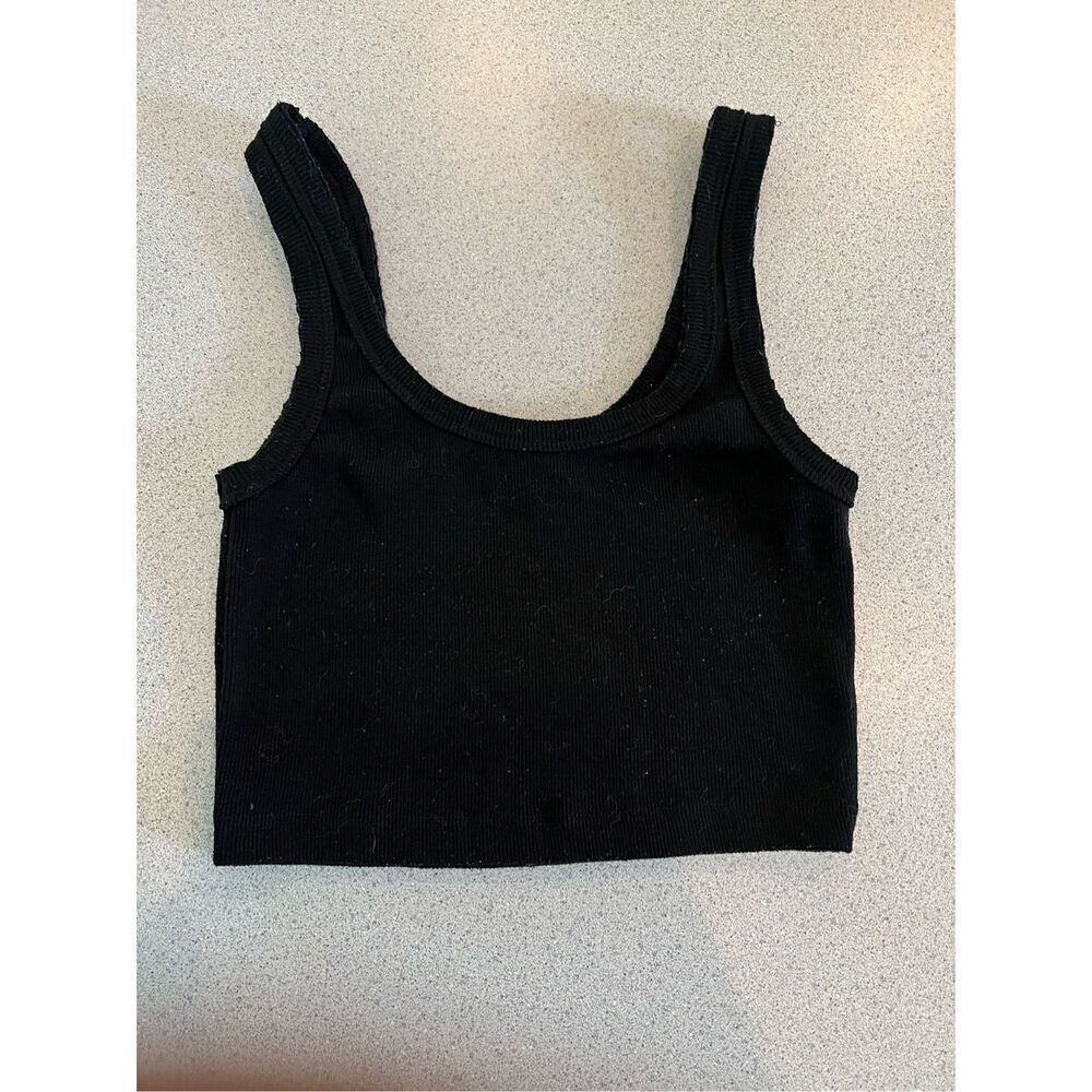 rock etiquette black tank top crop ribbed Melrose Los Angeles xs/S